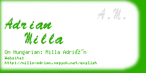 adrian milla business card